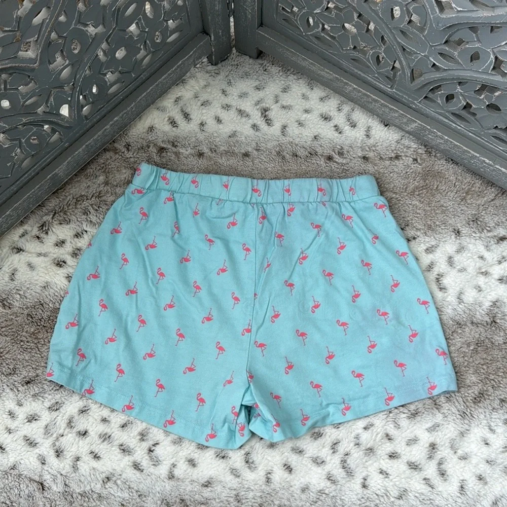 The Children’s Place blue shorts girls size 14 flamingo beach pool party summer
